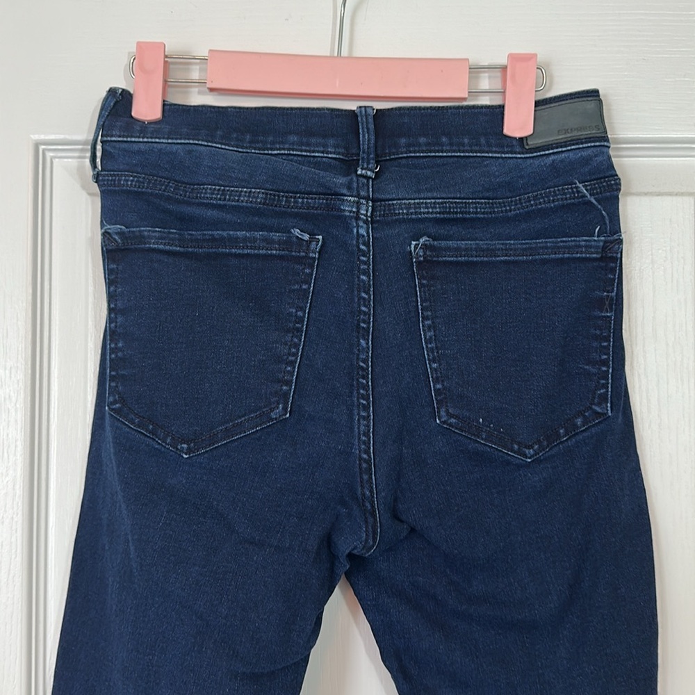Express Women's Midnight Blue Stretch+ Denim Perfect ankle legging mid rise 8R - Picture 3 of 4